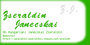 zseraldin janecskai business card